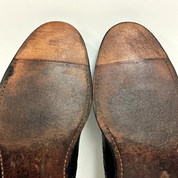 VERY GOOD Crockett & Jones x Ralph Lauren Swansea Black Calf Wingtip England 8.5 - Picture 13 of 15